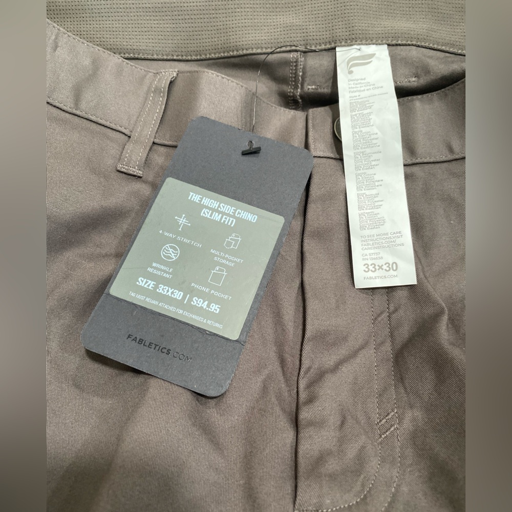 Fabletics men’s High Side Chino slim fit NWT - Picture 3 of 3